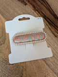 Song Brocade Pearl Hair Clip - C017 Pink Green Floral
