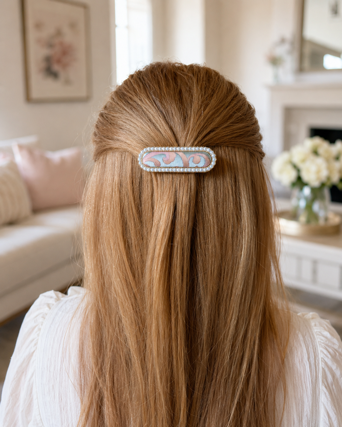 Song Brocade Pearl Hair Clip - C017 lifestyle ponytail