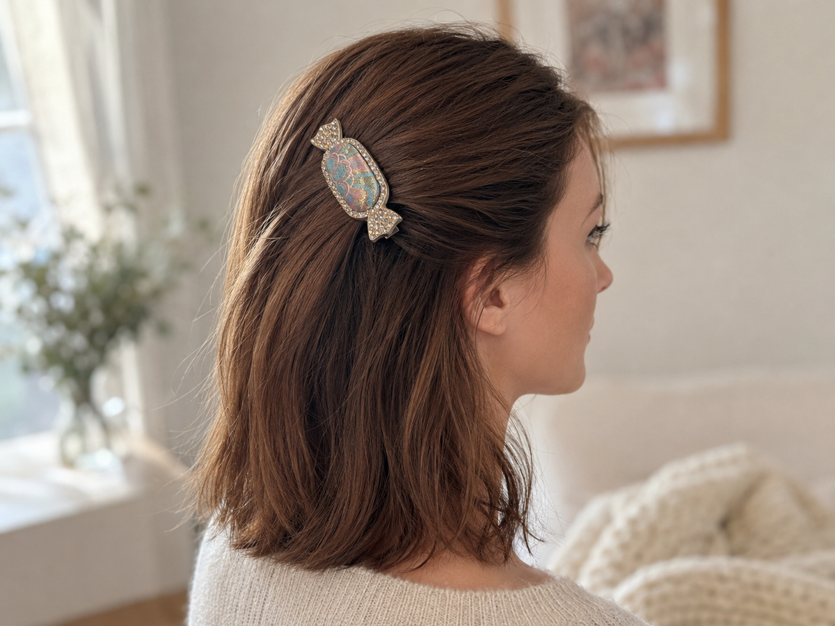 Handmade Song Brocade Candy Hair Clip - Alligator Clip