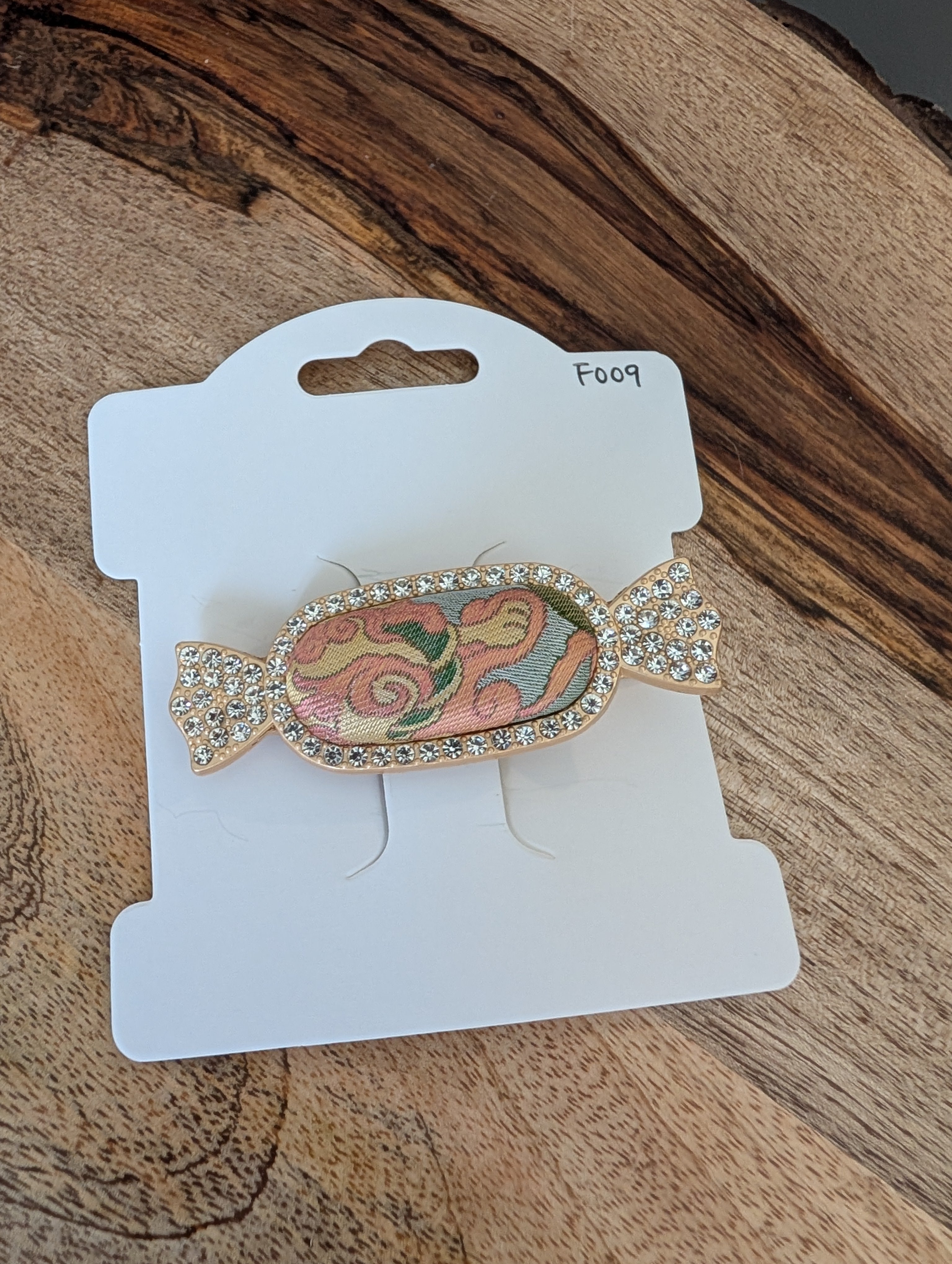 F009 Blush-Floral Song Brocade Candy Hair Clip