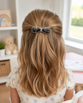 J009 black-gold Song Brocade bow hair clip – lifestyle