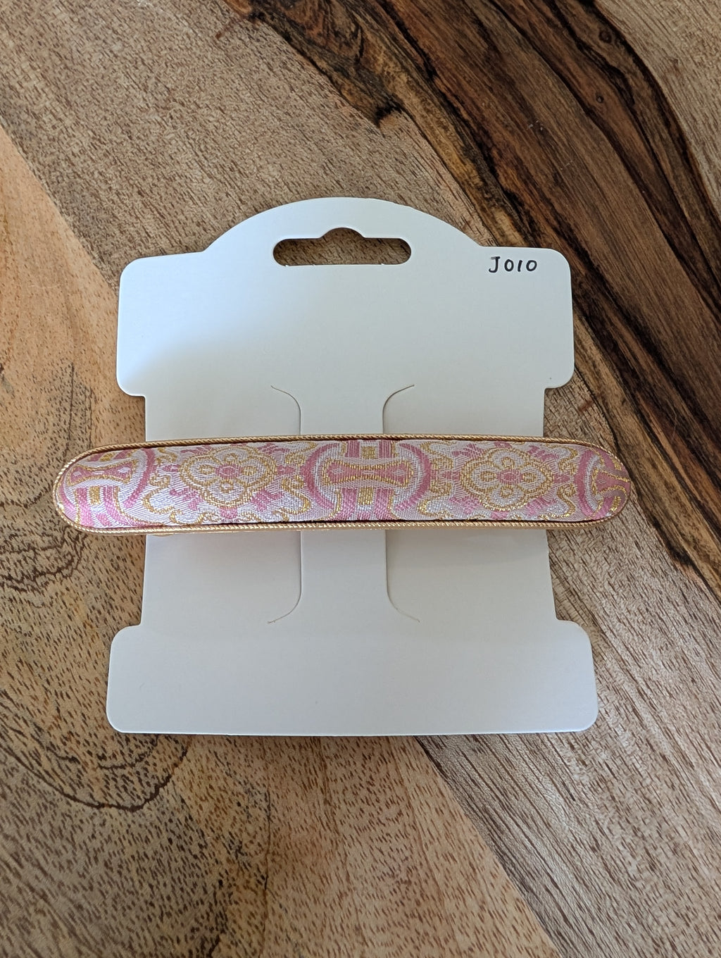 Song Brocade pink barrette hair clip product photo J010