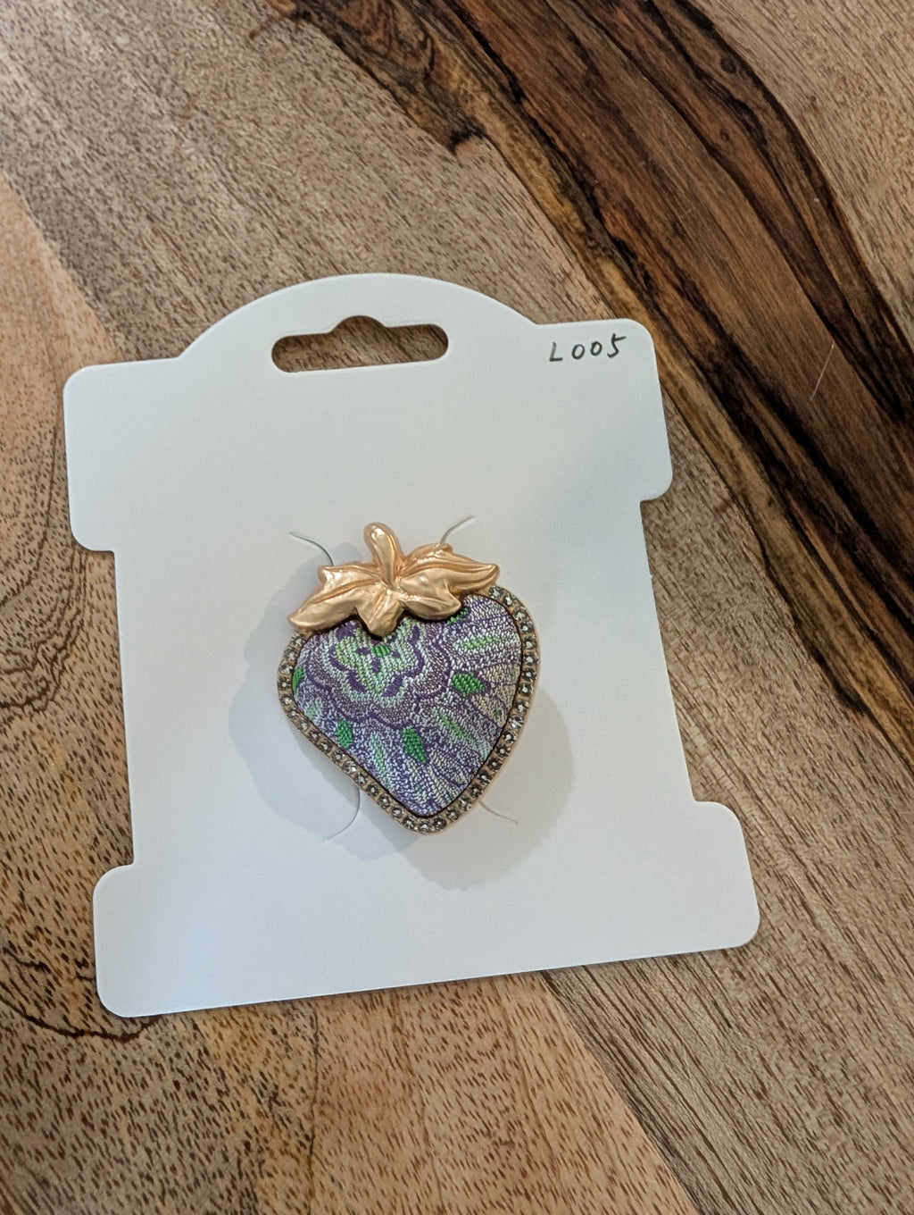 Song Brocade heart hair tie worn in ponytail
