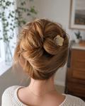 N012 - Song Brocade hair stick pin worn in updo hairstyle